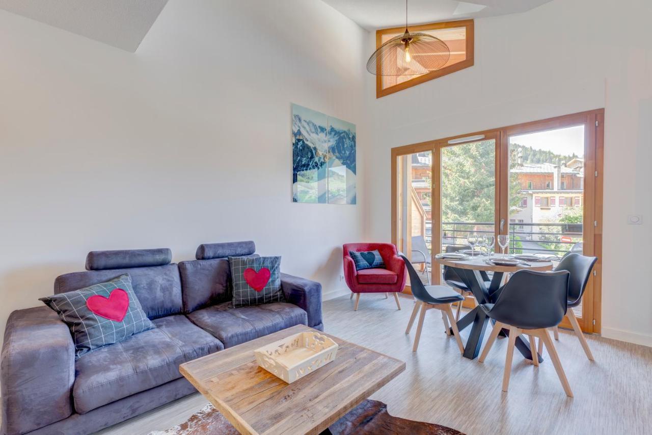 La Poudreuse - Duplex Avec Balcon Vue Montagne - Flumet פלומה מראה חיצוני תמונה